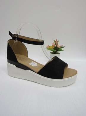 Sandały damskie na koturnie (36-41) 54182 BLACK