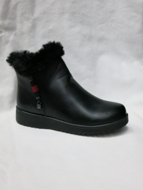 Botki damskie ocieplane na płaskim (37-42) W2219 BLACK
