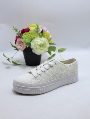 Buty sportowe damskie na płaskim (36-41) 7SP728-LS WHITE
