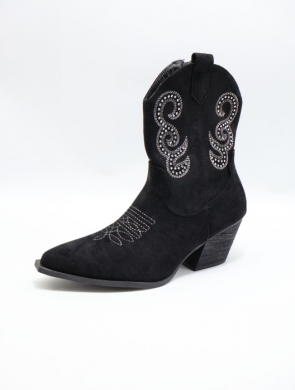 Botki damskie ocieplane na obcasie (36-41) 2623 BLACK