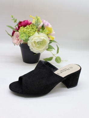 Klapki damskie na obcasie (36-40) 0650 BLACK