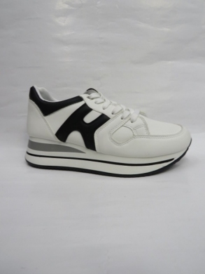 Buty sportowe damskie na płaskim (36-41) AB1733 WHITE/BLACK