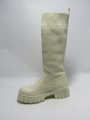 Kozaki damskie na płaskim (36-41) RQ438 BEIGE