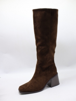 Kozaki damskie ocieplane na obcasie (36-41) 1784 BROWN