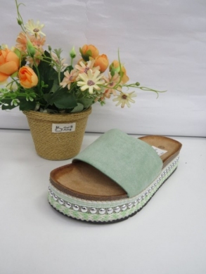 Klapki damskie na koturnie (36-41) 055-137 GREEN