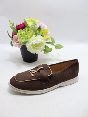 Mokasyny damskie na płaskim (36-41) O-283 BROWN