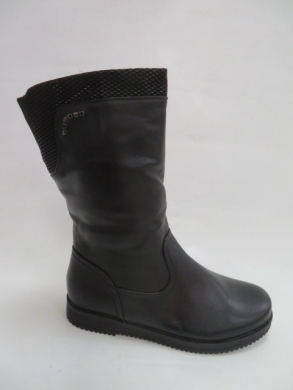 Kozaki damskie ocieplane na płaskim (36-41) 386-11 BLACK