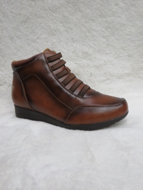 Botki damskie ocieplane na płaskim (36-41) 61708 BROWN