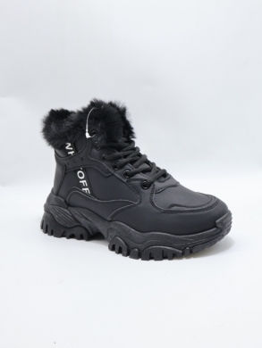 Botki damskie ocieplane na płaskim (36-41) 9303-21 ALLBLACK
