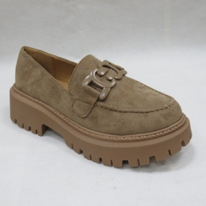 Mokasyny damskie na płaskim (36-41) H8-257 KHAKI