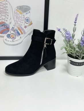 Botki damskie ocieplane na obcasie (36-41) 5725 BLACK