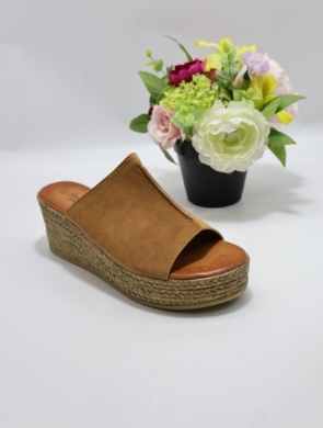 Klapki damskie na koturnie (36-41) 4014 BROWN