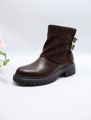 Botki damskie na płaskim (36-41) 68343 BROWN