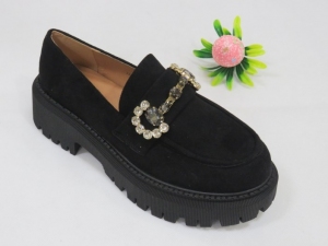 Półbuty damskie na koturnie (36-41) 333-191 BLACK