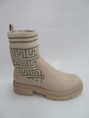 Botki damskie jesienne na płaskim (36-41) 6838 BEIGE