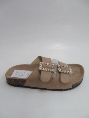 Klapki damskie na płaskim (36-41) H33 KHAKI