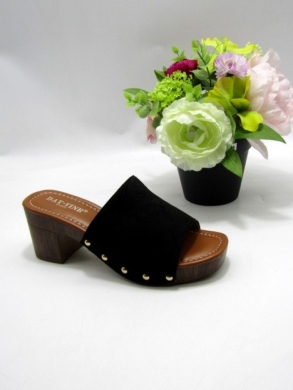 Klapki damskie na obcasie (36-41) 8338-235 BLACK