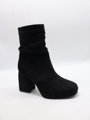 Botki damskie ocieplane na obcasie (36-41) 9111 BLACK