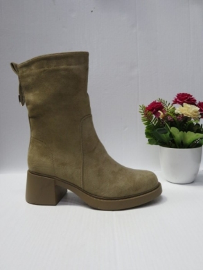 Botki damskie ocieplane na obcasie (36-41) 5755 KHAKI