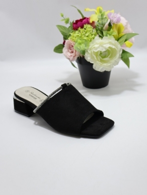 Klapki damskie na obcasie (36-41) 0680 BLACK