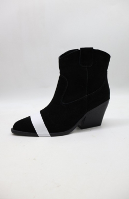 Botki damskie na obcasie (36-41) 5078 BLACK-SKORA