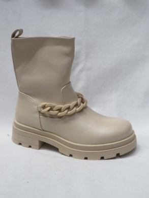 Botki damskie ocieplane na płaskim (36-41) H0277 BEIGE