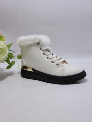 Botki damskie ocieplane na płaskim (36-41) 3007-2 WHITE/BL