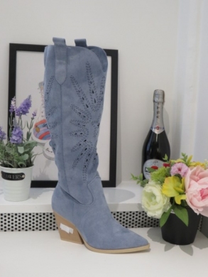 Kozaki damskie na obcasie (36-41) 8676 BLUE