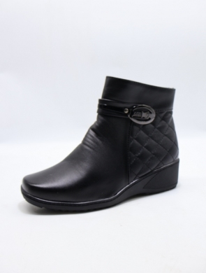 Botki damskie ocieplane na koturnie (37-42) B201 BLACK