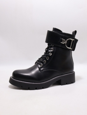 Botki damskie ocieplane na płaskim (36-41) C883 BLACK