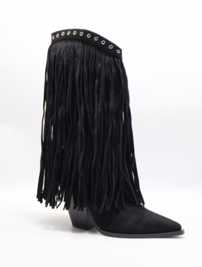 Kozaki damskie na obcasie (36-41) 2533A BLACK