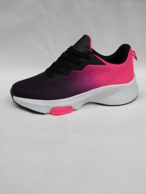Buty sportowe damskie na płaskim (36-41) SM111-3 BLA/FUCHSIA