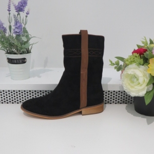 Kozaki damskie na płaskim (36-41) 9563 BLACK