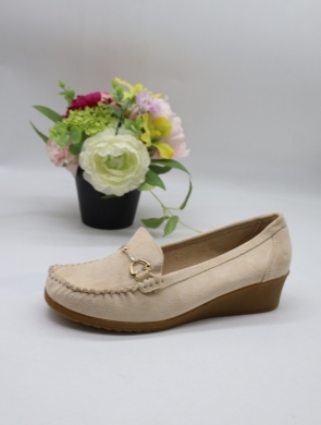 Mokasyny damskie na koturnie (36-41) GS63 BEIGE