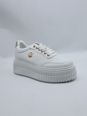Buty sportowe damskie na płaskim (36-41) LX10-06 WHITE
