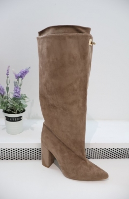 Kozaki damskie na obcasie (36-41) 2912A-1 KHAKI