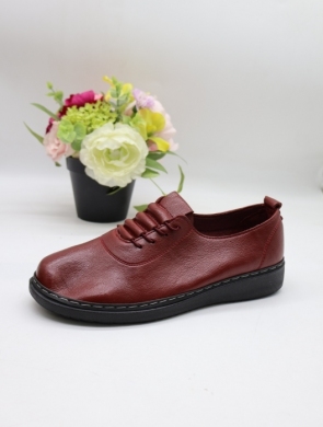 Półbuty damskie na płaskim (36-41) W31-3 WINE