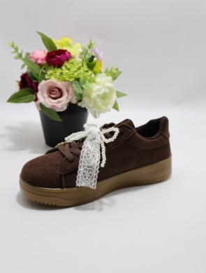 Buty sportowe damskie na płaskim (36-41) 8991 BROWN