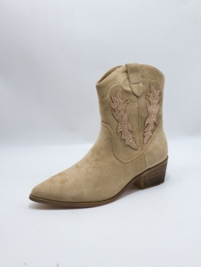 Botki damskie ocieplane na obcasie (36-41) JS122 KHAKI