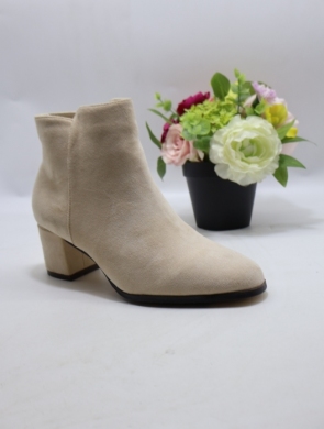 Botki damskie ocieplane na obcasie (36-41) 2607 BEIGE