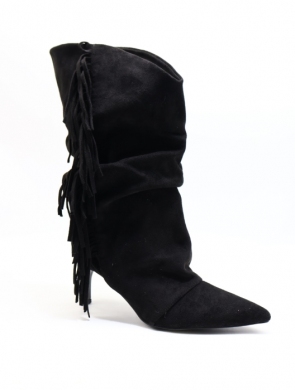 Kozaki damskie na szpilce (36-41) C366 BLACK