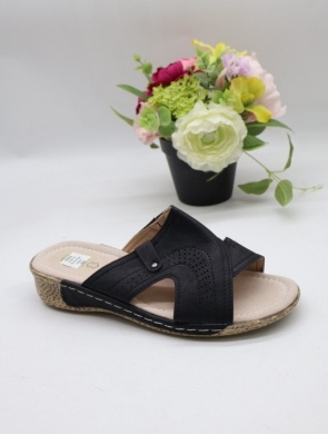 Klapki damskie na płaskim (39-43) DJ6-16 BLACK