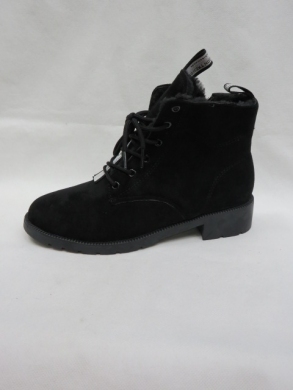 Botki damskie ocieplane na płaskim (36-41) JX380 BLACK
