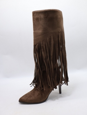 Kozaki damskie na szpilce (36-41) CHC-520 BROWN