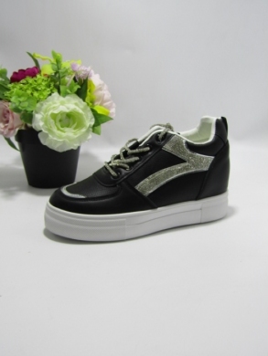Buty sportowe damskie na koturnie (36-41) W-091 BLACK