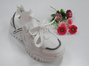 Buty sportowe damskie na płaskim (36-41) 5129 WHITE