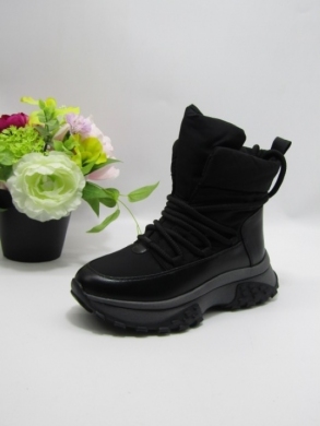 Botki damskie ocieplane na płaskim (36-41) XYZ01-1 BLACK