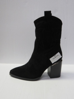 Kozaki damskie na obcasie (36-41) 7034 BLACK