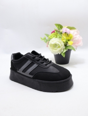 Buty sportowe damskie na płaskim (36-41) 6394 BLACK