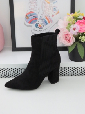 Botki damskie na obcasie (36-41) 5730 BLACK